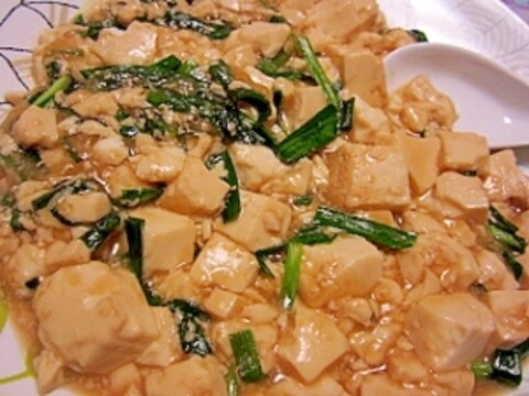 しょうゆ味のニラ豆腐
